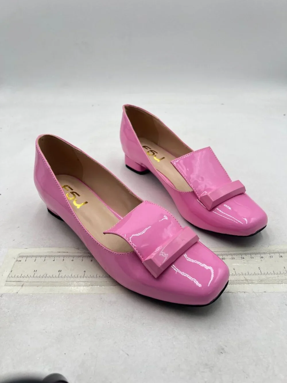 FSJ Pink Kitten Heels Square Toe Slip on Pumps Evening Party Dress Office Shoes